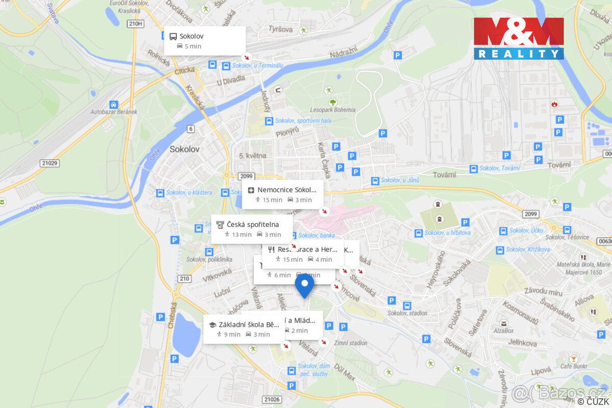 Pronájem bytu 1+1, 37 m², Sokolov, ul. Sportovní - 10