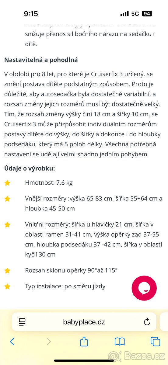 Autosedacka KIDDY Cruiserfix 3 - 10