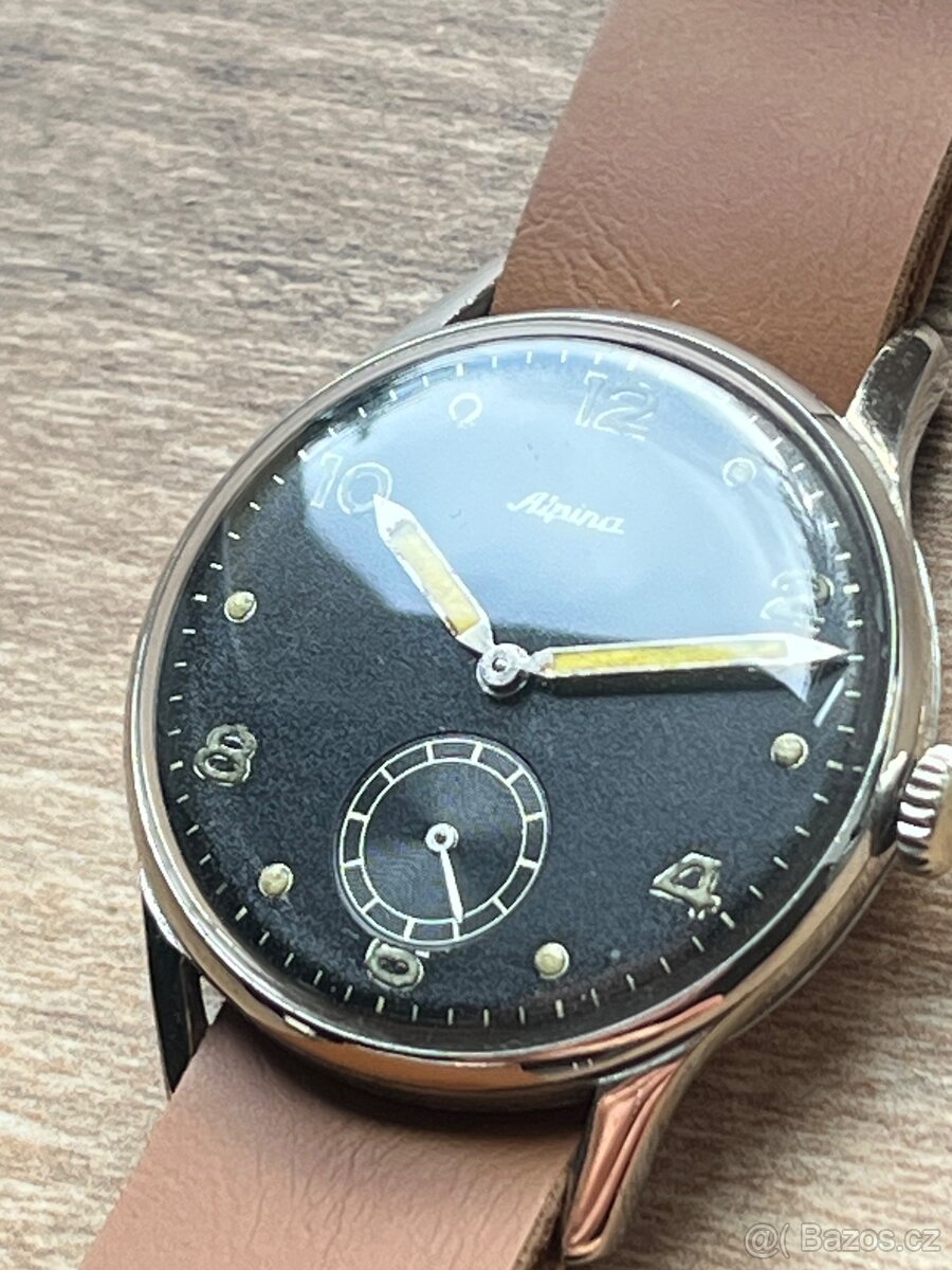 Vojenske hodinky Alpina / top cerny ciselnik 🤩 - 10