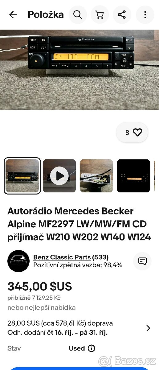 MERCEDES-BENZ ALPINE MF2297 CD AUTORADIO - 10