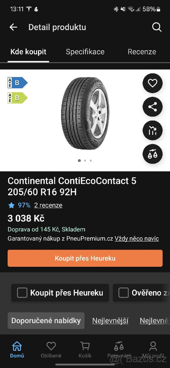 140. Letní pneumatiky Continental 205/60/16 - 10