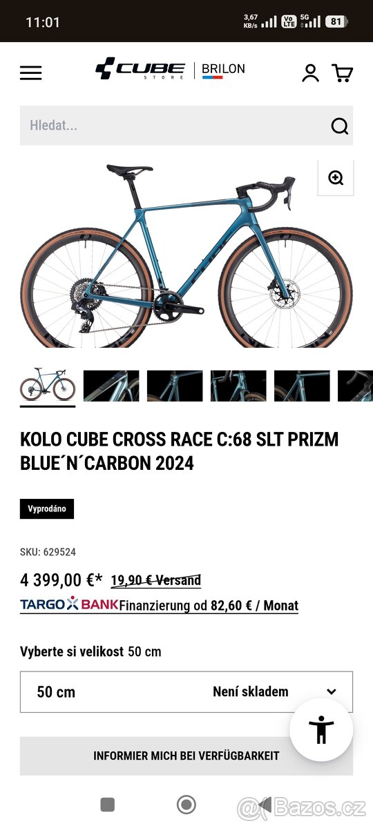 Cube Cross Race C:68 SLT Force AXS 7.3kg - 10