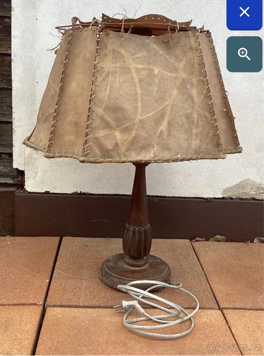 Krásná prvorepubliková stolní lampa svítilna - čti popis - 10