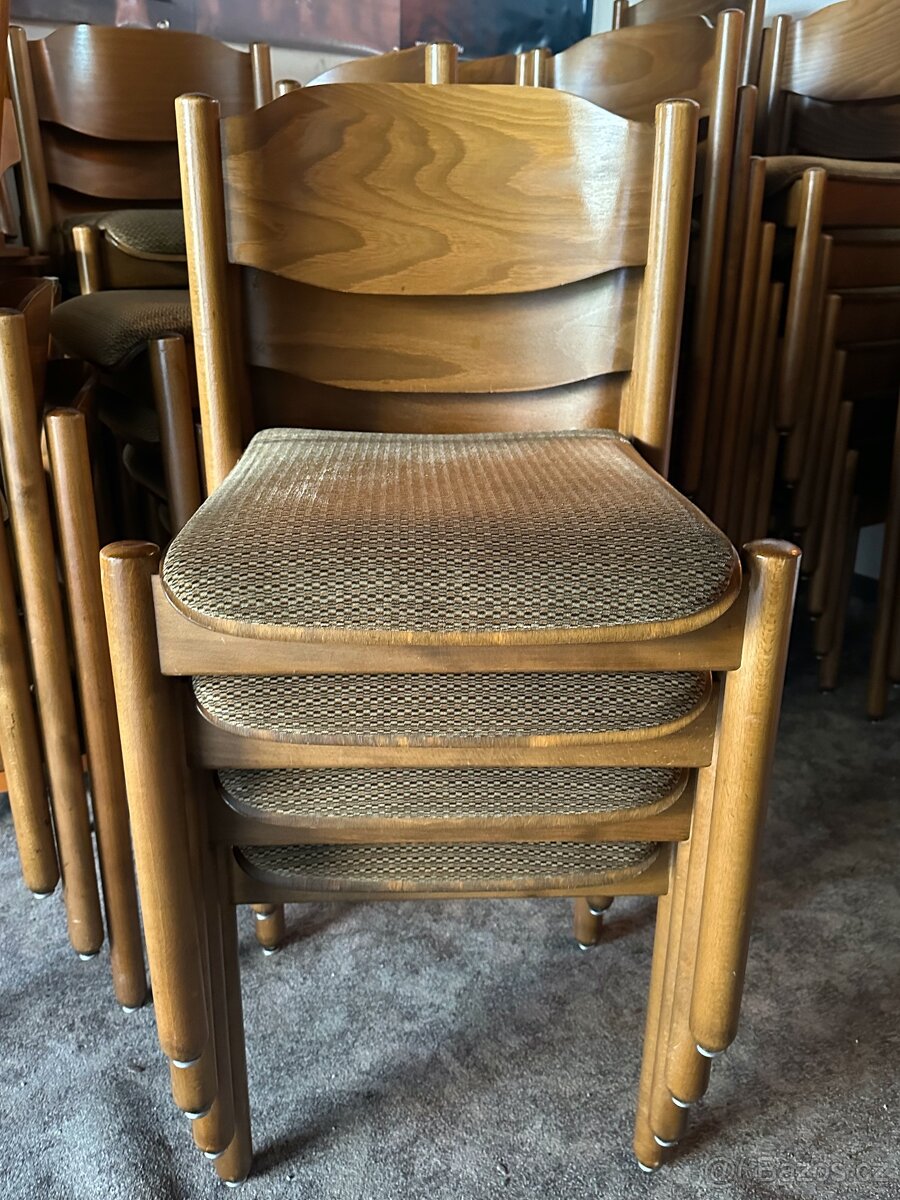 Stohovatelné restaurační židle, rustikální, 21kusů - 10