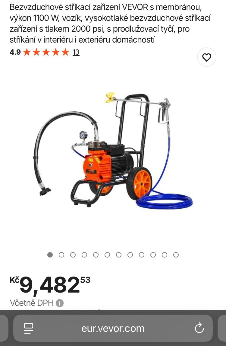Stříkací malířský stroj, Airless 1100W - 10