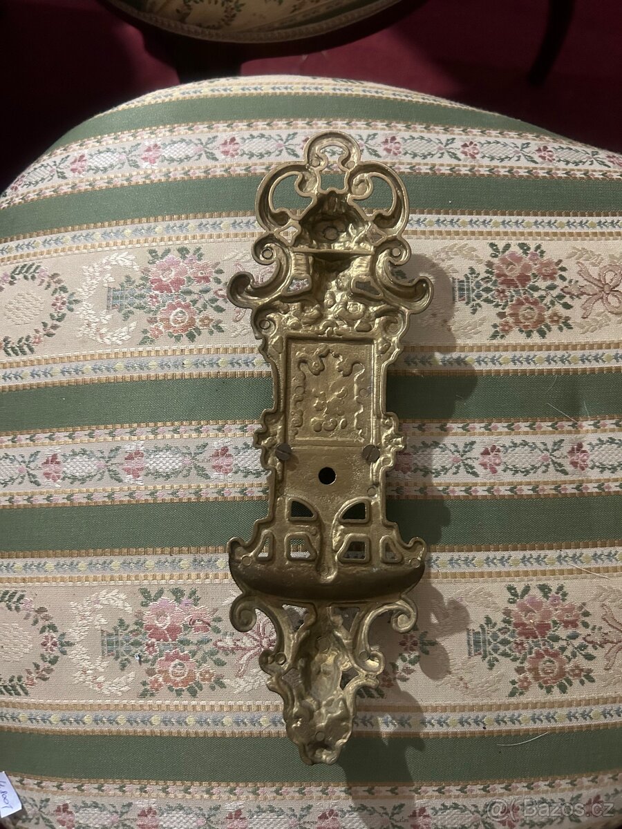 Mosazný nástěnný zápalkovník s obalem na zápalky - 10