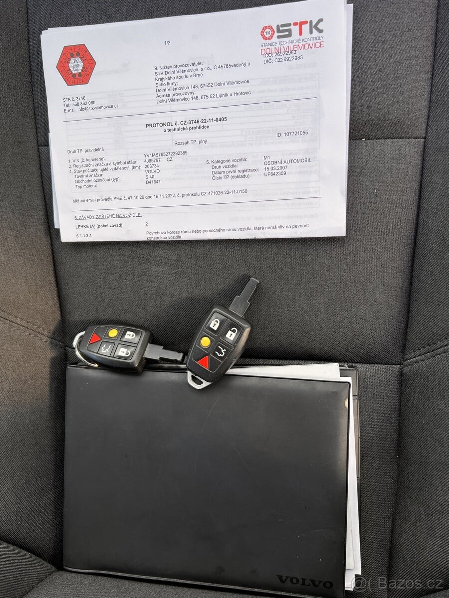 Volvo S40 1,6D, 80KW, rok 2007, super stav - 10