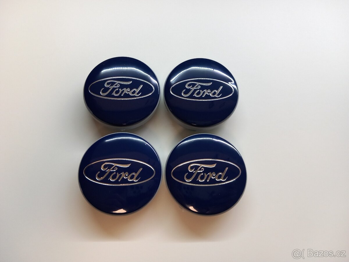 Středové krytky Ford, 54x52mm Modré logo - 10