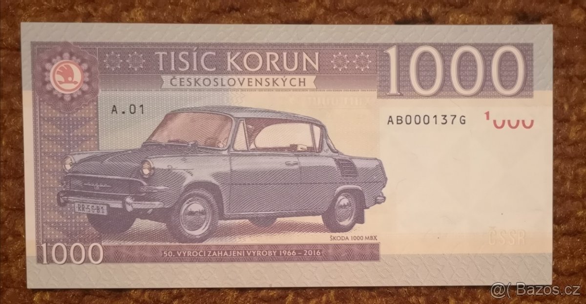 Bankovky Diana, Holmes, Connery, Masaryk, Beneš..Gábriš - 10