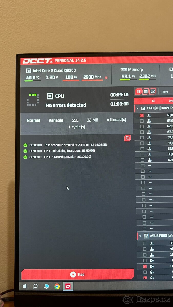 ASUS P5E3 + Intel Core 2 Quad Q9300 (4C/4T) - 10