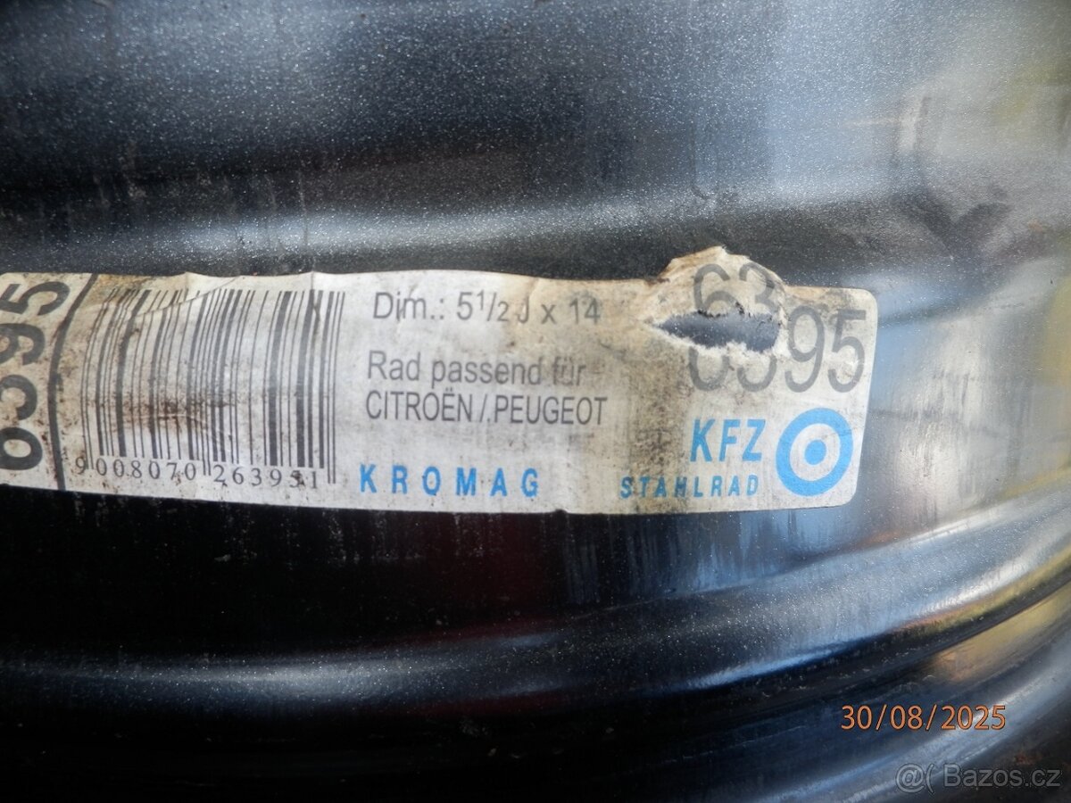 4xPlechové disky na CITROEN SAXO,PEUGEOT 14tky ET 24 - 10