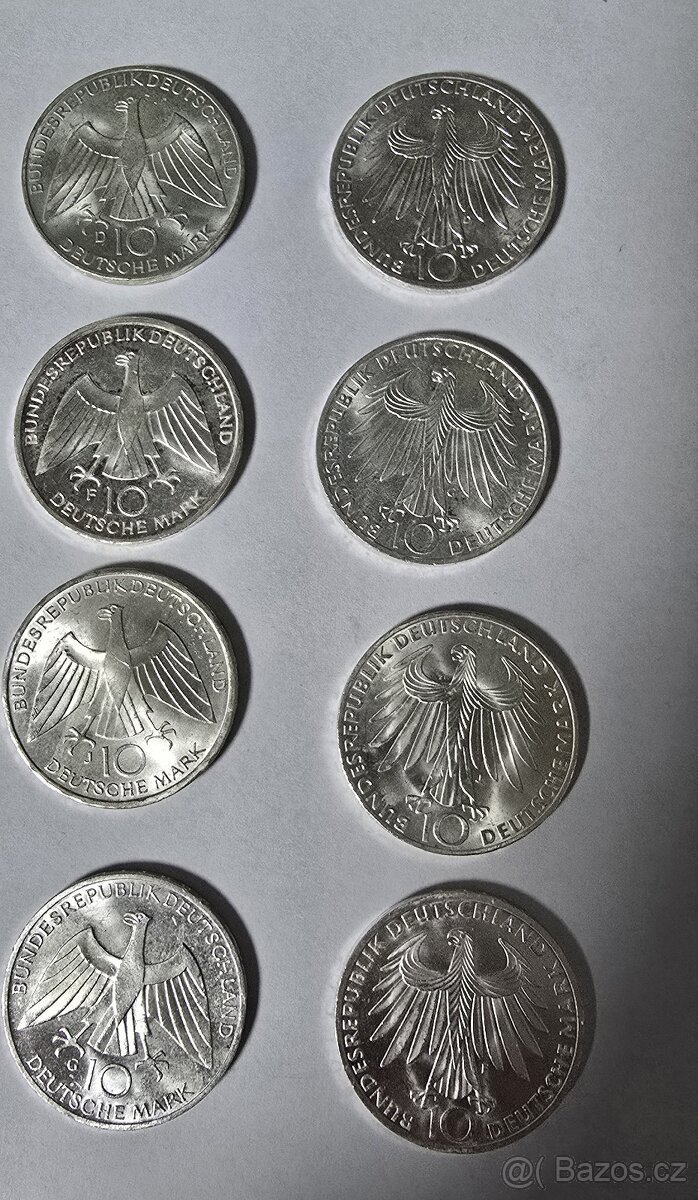 Stříbrné 10Marka a 5Marka - 10