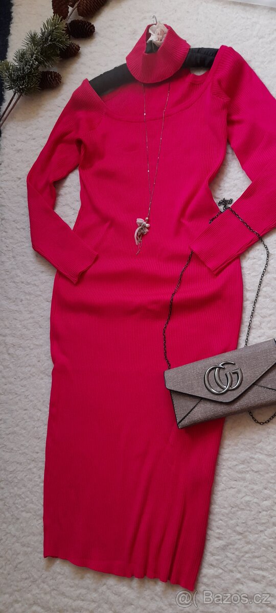 Shein midi šaty z žebrovaného úpletu - 10