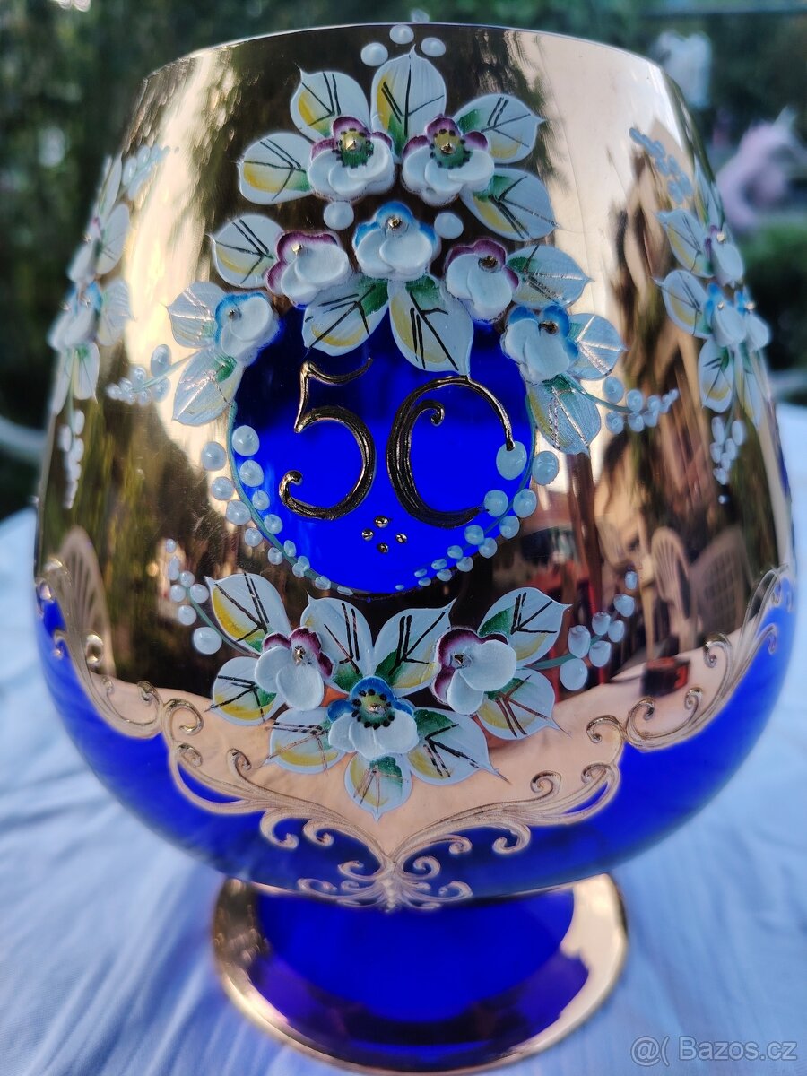 Velké modré skleněné číše - 10