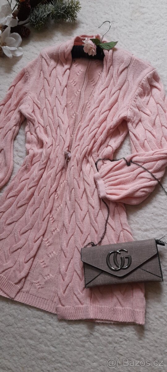 Yes Style meruňkový dlouhý kardigan - 10