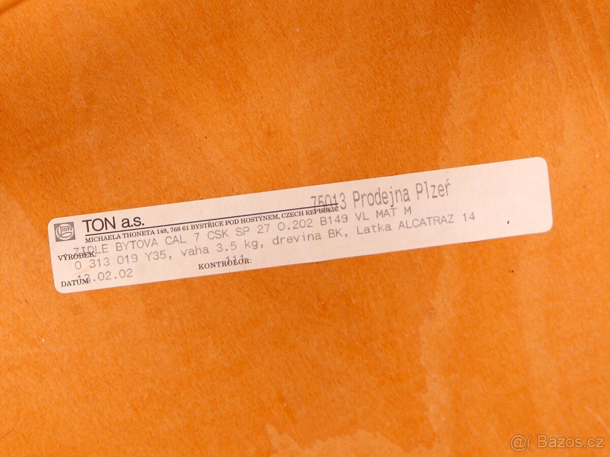 Elegantní jídelní židle TON, perefktní stav, 4 kusy. - 10