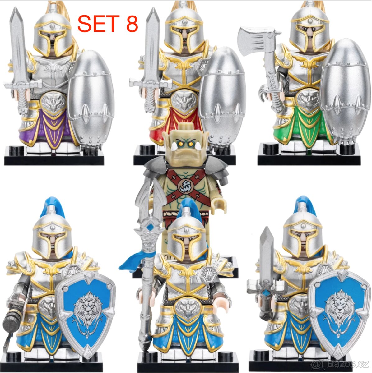 Figúrky Rytieri 1 (8ks) typ lego, nové, nehrané - 10