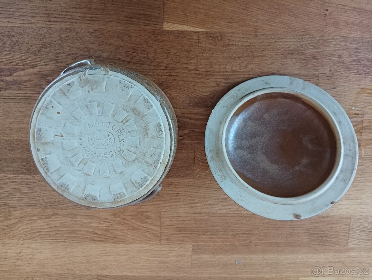 VINTAGE KAMENINOVÝ HRNEC GRÉS & POTIERS DIGOIN Z FRANCIE - 10