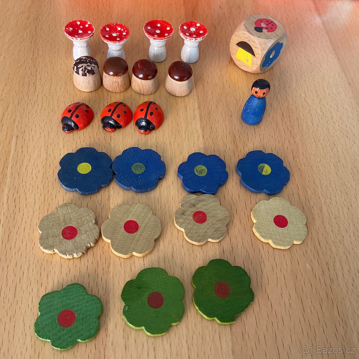 Retro hra- Smolíček pacholíček (dřevěné kytky) - 10