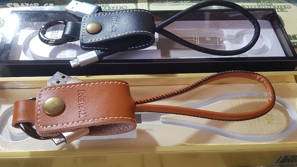 Kožený Datový Kabel Lightning, microUSB - 10