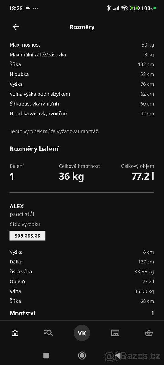 Psací stůl Alex Ikea 132x60cm - 10