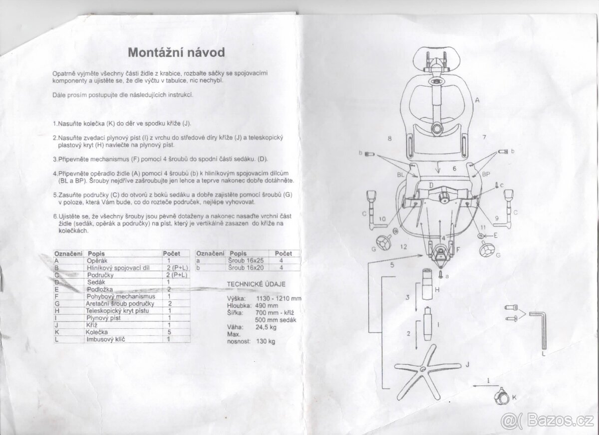 Kancelářská židle (křeslo) Merkur s posuvem sedáku - 10