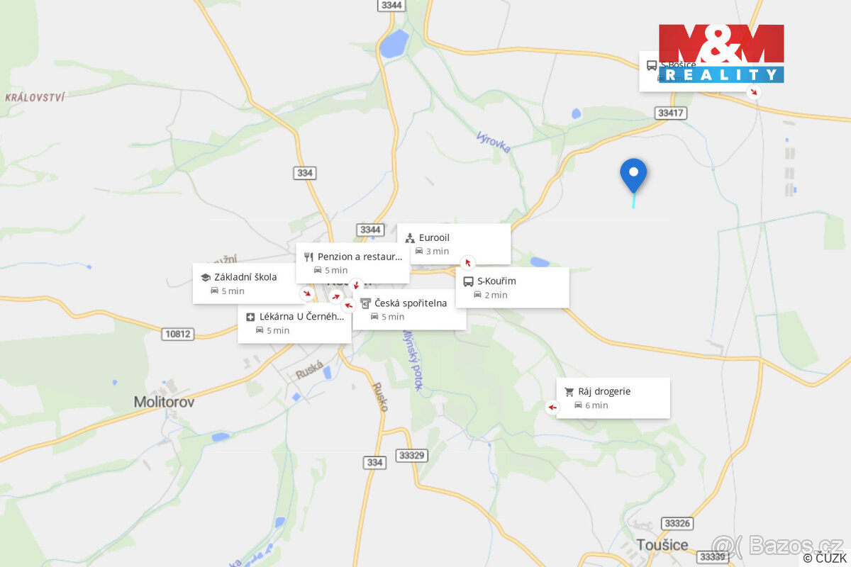 Prodej pole, podíl 1/4 z 5354 m², Kouřim - 10