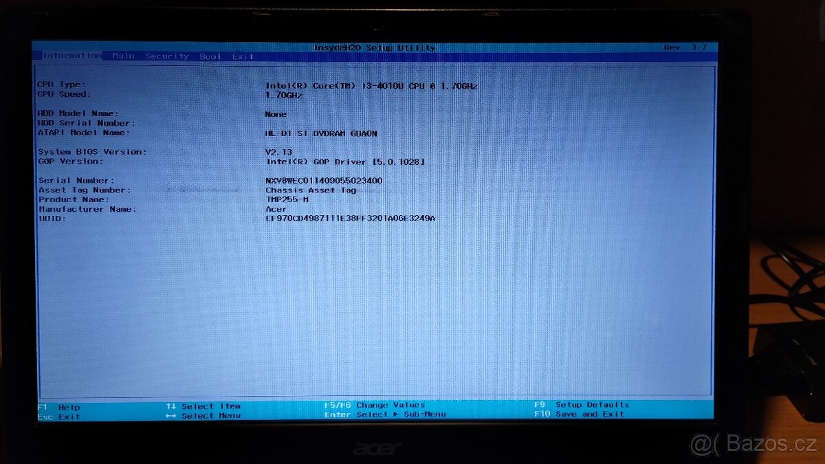 Notebook Acer TravelMate P255 series, model NO: V5WC2. 15,6“ - 10