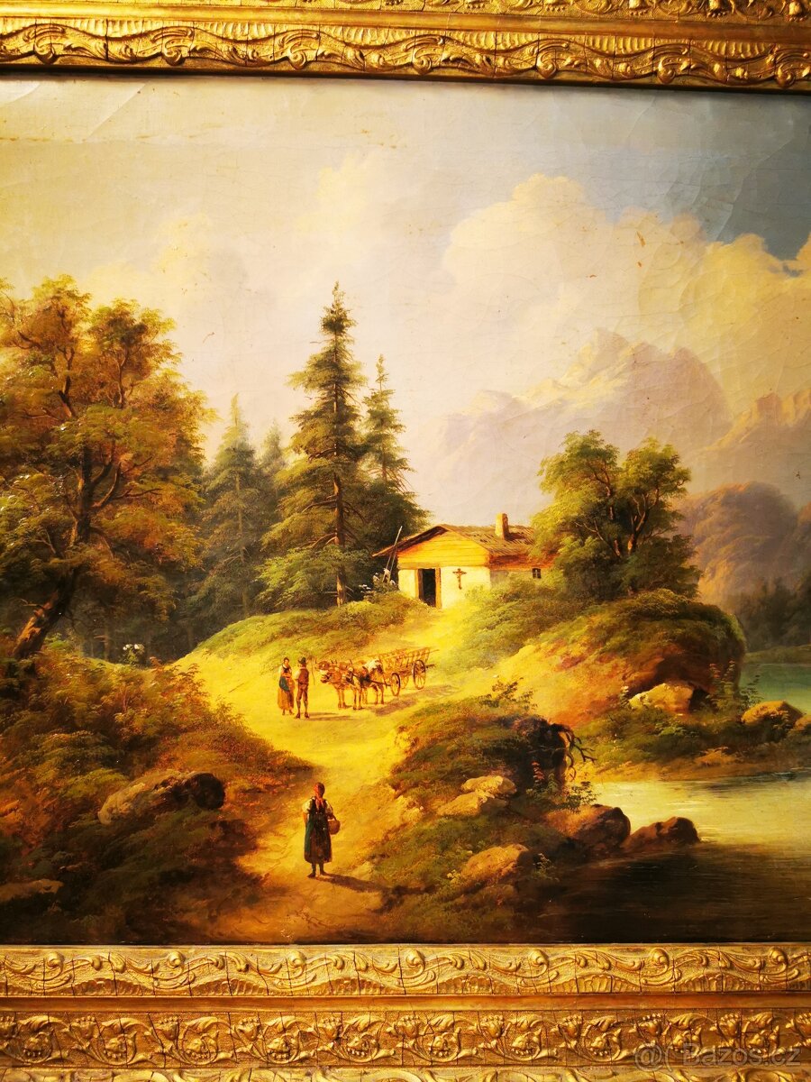 Olej na plátně alpská krajina - 10