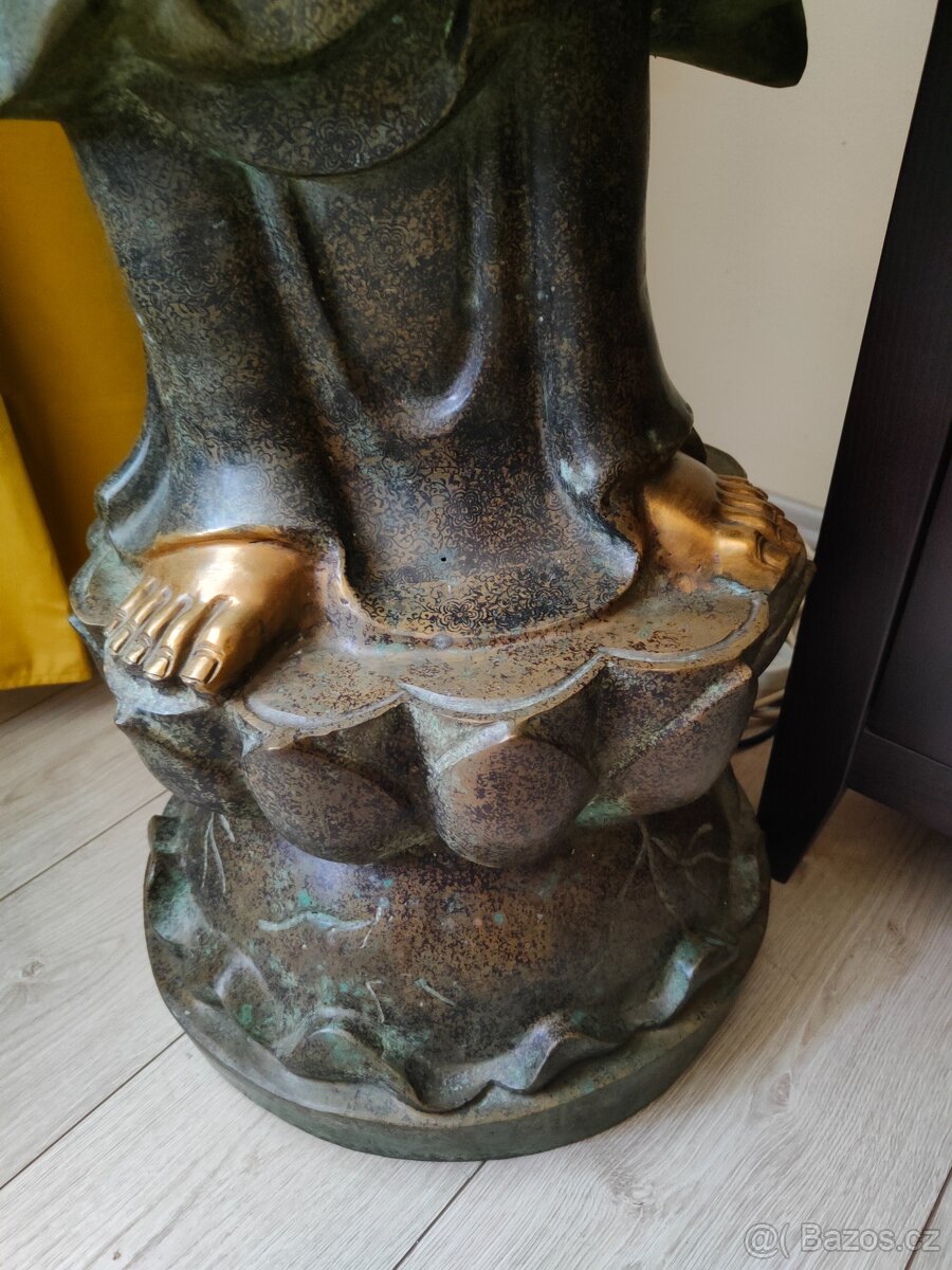 Budha - starožitná socha Kwan Jin v životnej veľkosti - 10
