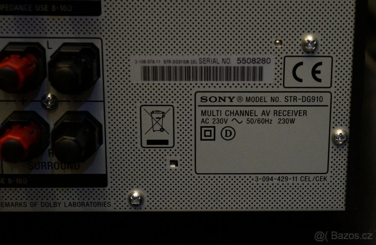 SONY STR DG 910 770W 7.1kanálový A/V receiver - 10