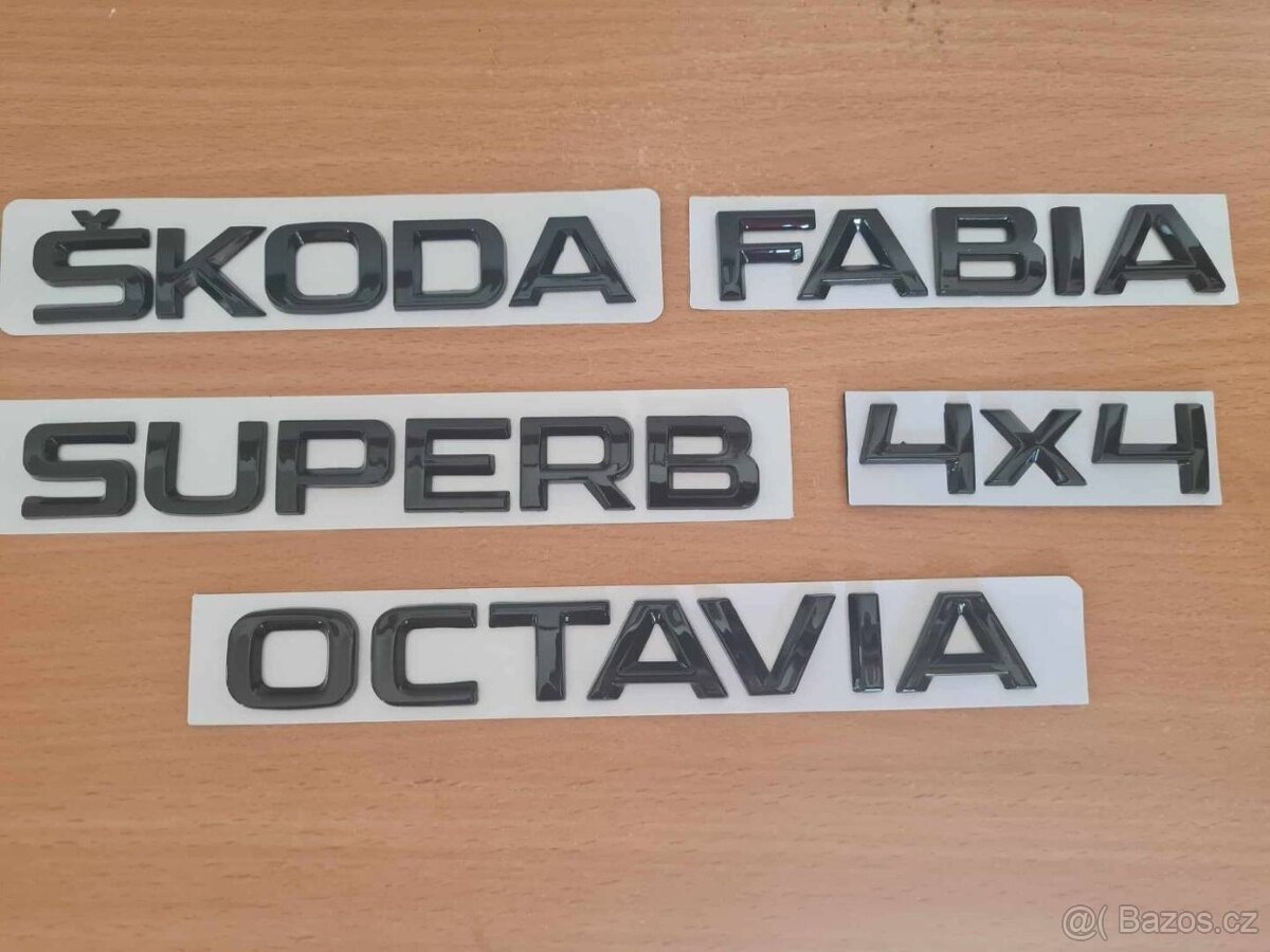 ŠKODA nápisy ČIERNE / CHROMOVE - 10