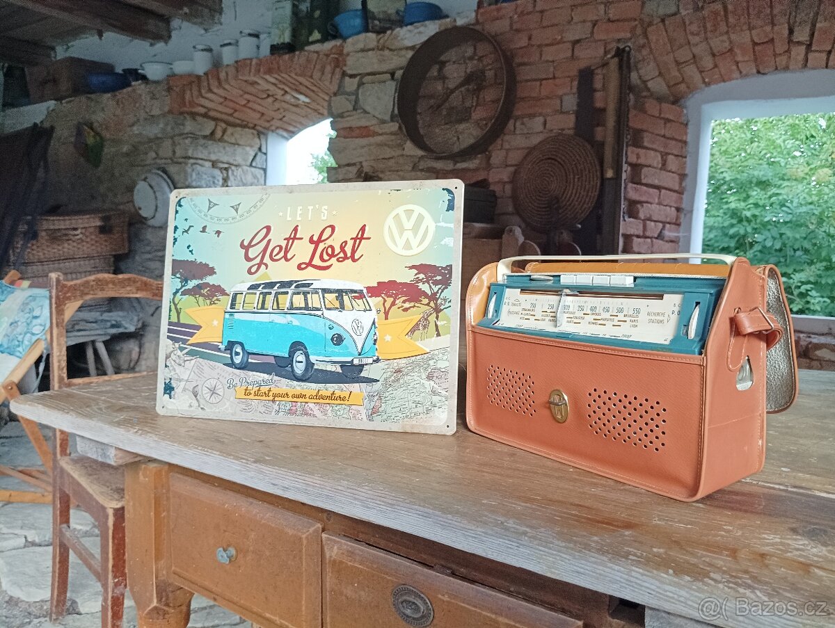IKONICKÉ RÁDIO PHILIPS Z 60. LET+PLECH. CEDULE VW - HIPPIES - 10