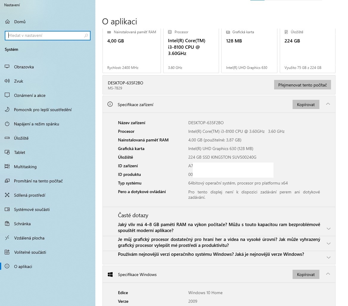 Stolní PC HAL3000 Intel i3-8100 3.6GHz, 256GB SSD, GPU 128MB - 10