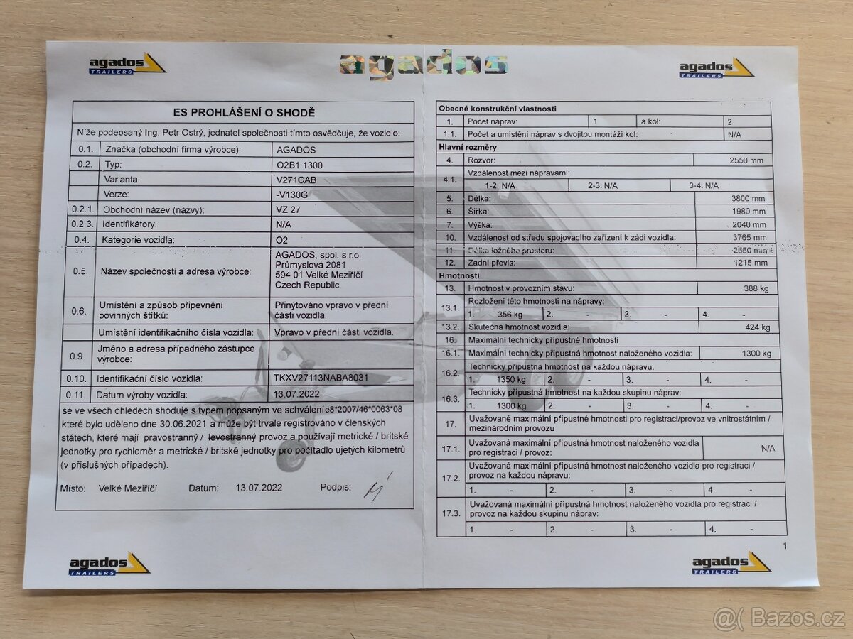 Agados VZ 27 V271 CAB 1300, DPH - 10