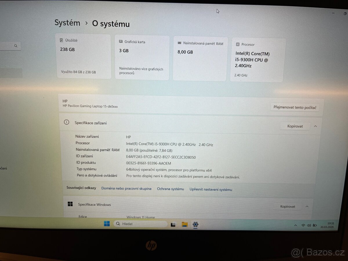 Herní notebook HP Pavilion Gaming 15 – i5, GTX 1050, Win 11 - 10
