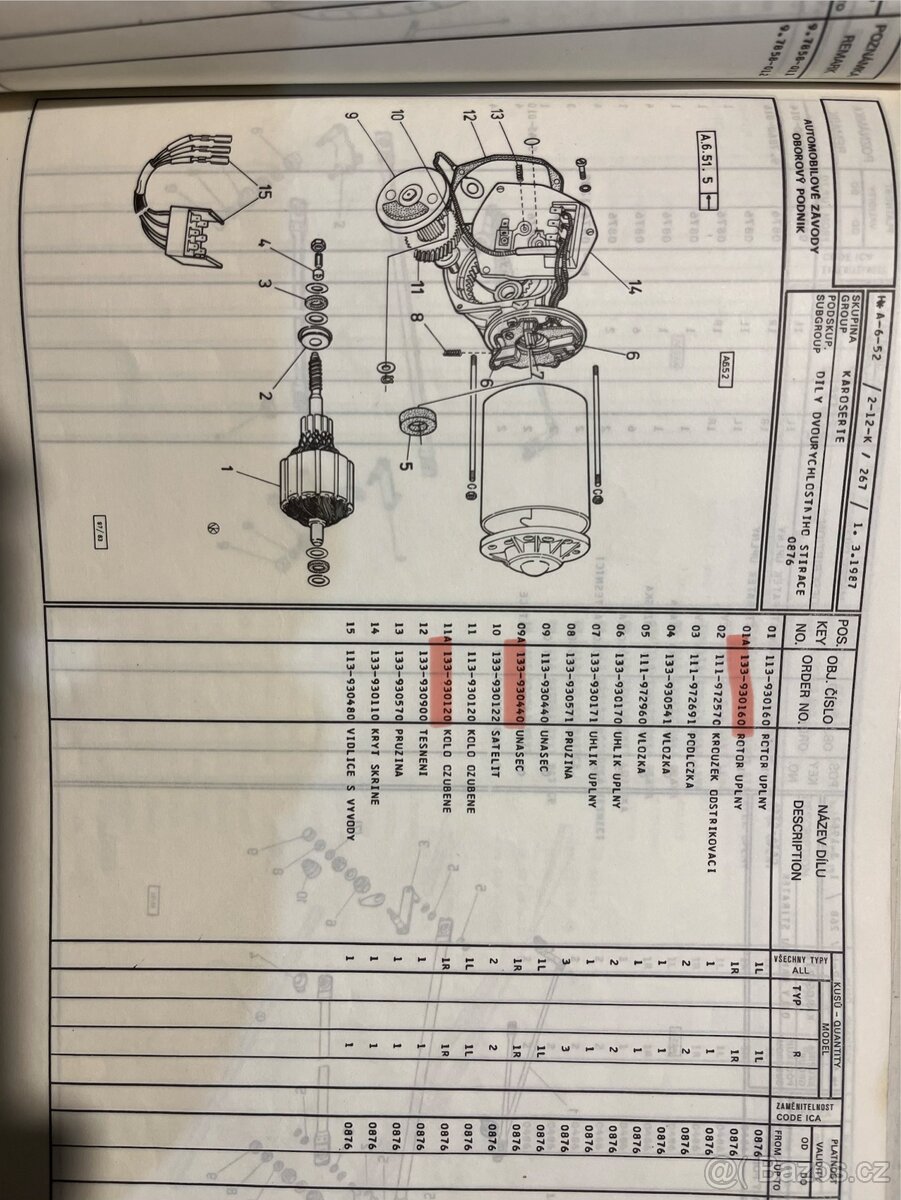 Nový motor stěrače Škoda 105,120,130 - 10