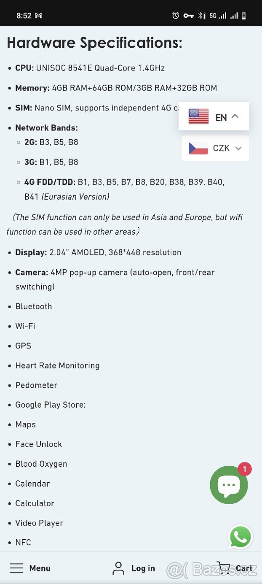 Smart watch 1250mAh 64gb SIM WiFi bluetooth.. - 10