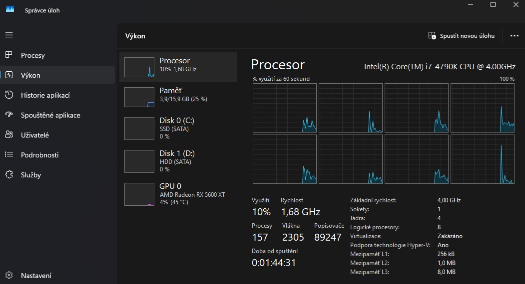 Herní PC / i7 4790k / RX 5600xt / 16GB RAM / 240GB/500GB - 10
