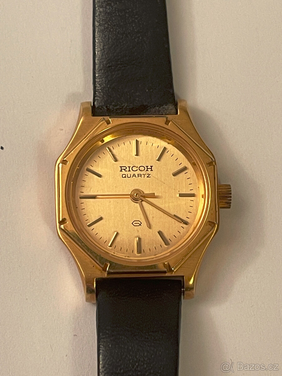 Damské hodinky Ricoh, kožený pásek, nova baterka, plně funkč - 10