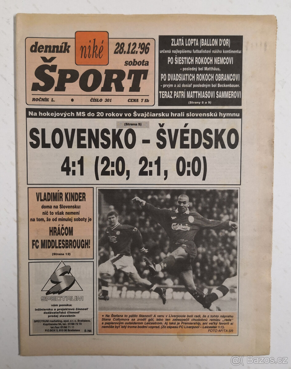 Staré noviny Denník Šport 2 - 10