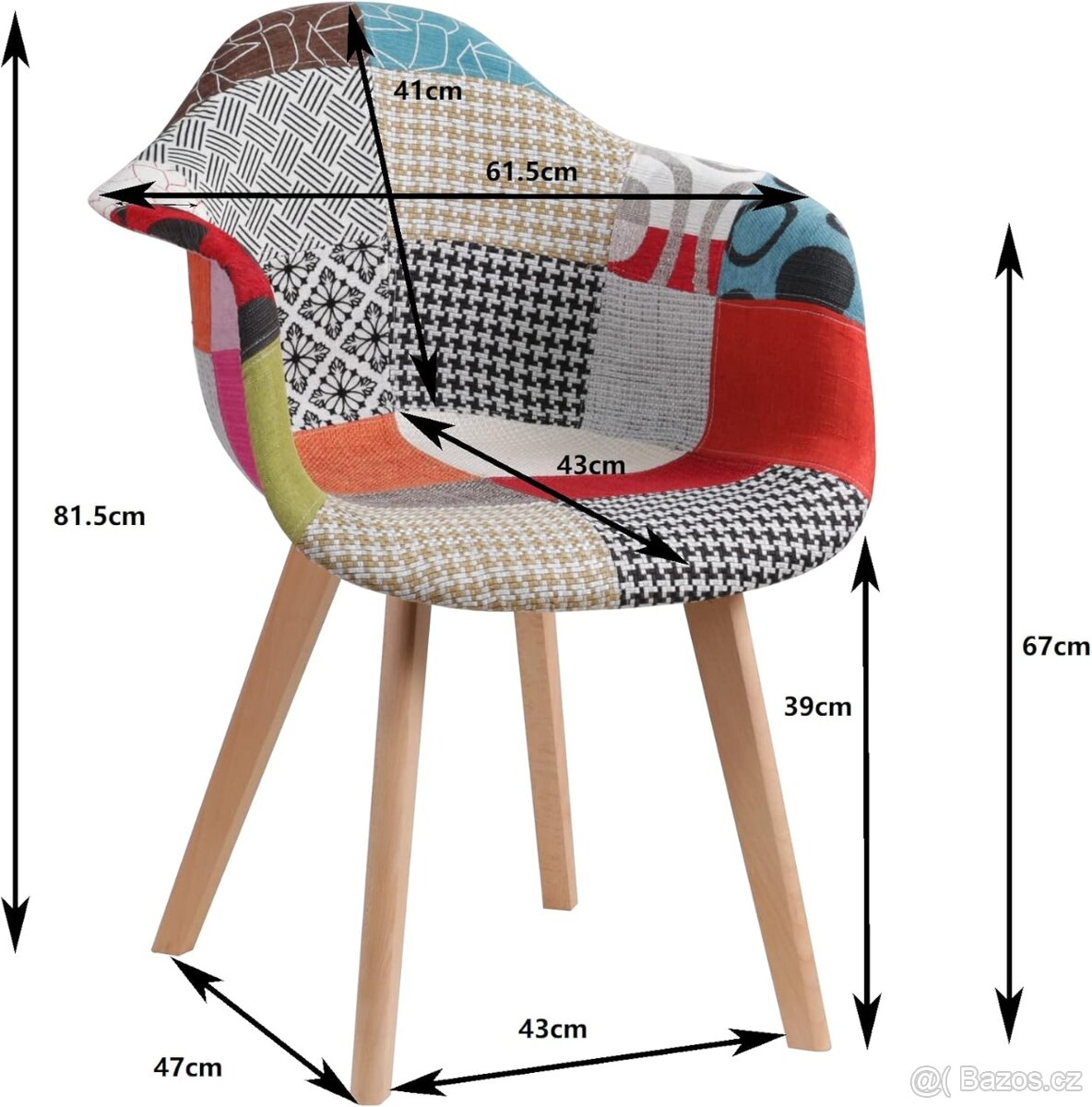 Nové židle/křesílka patchwork za super cenu - 10