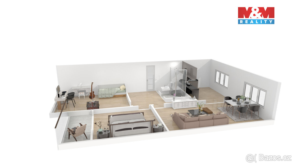 Prodej, byt, 3+1, DV, 77 m² , Strašice Huť - 10