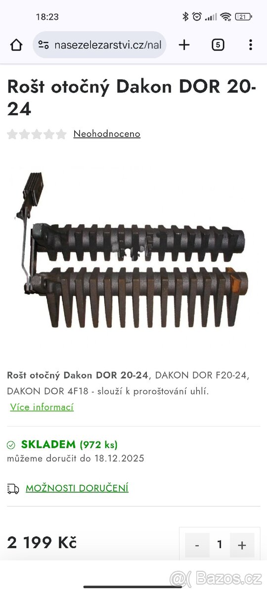 Litinové rošty - DAKON - 10