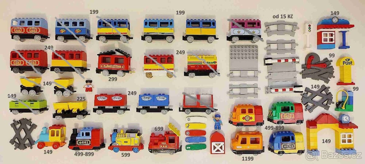 AUTA+STROJE DUPLO, vlaky,koleje, domky,kostky, doplňky - 10
