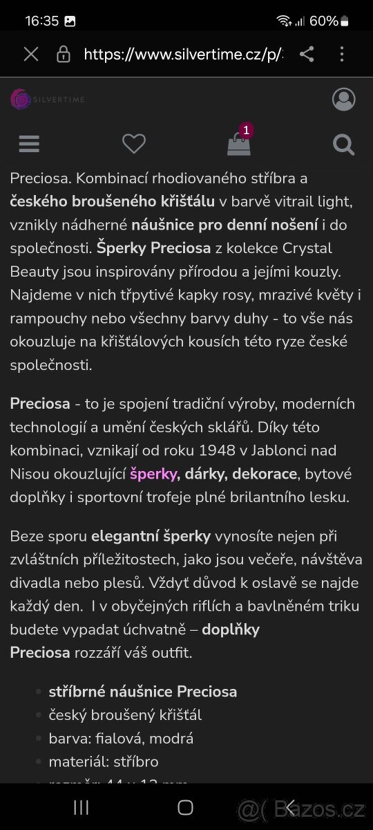 Preciosa stříbrný přívěsek+naušnice - 10