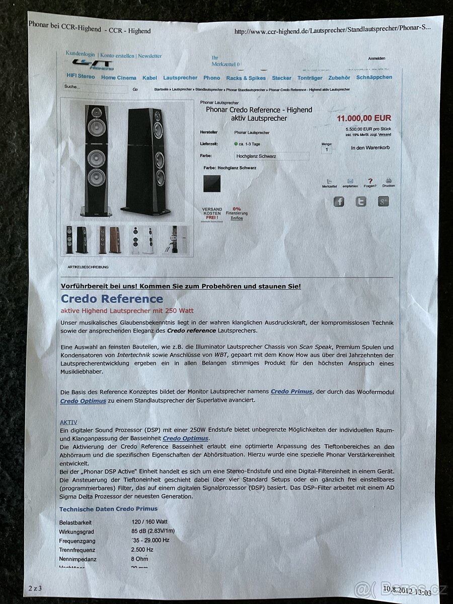 Reprobedny PHONAR- credo reference - 10