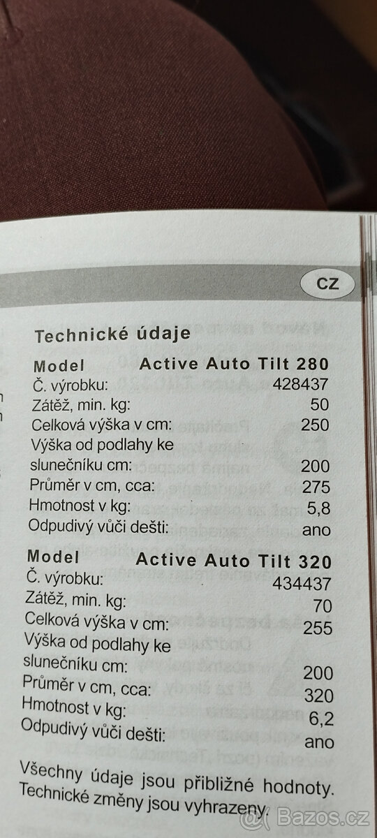 zahradní slunečník Doppler Active Auto Tilt 280 - 10
