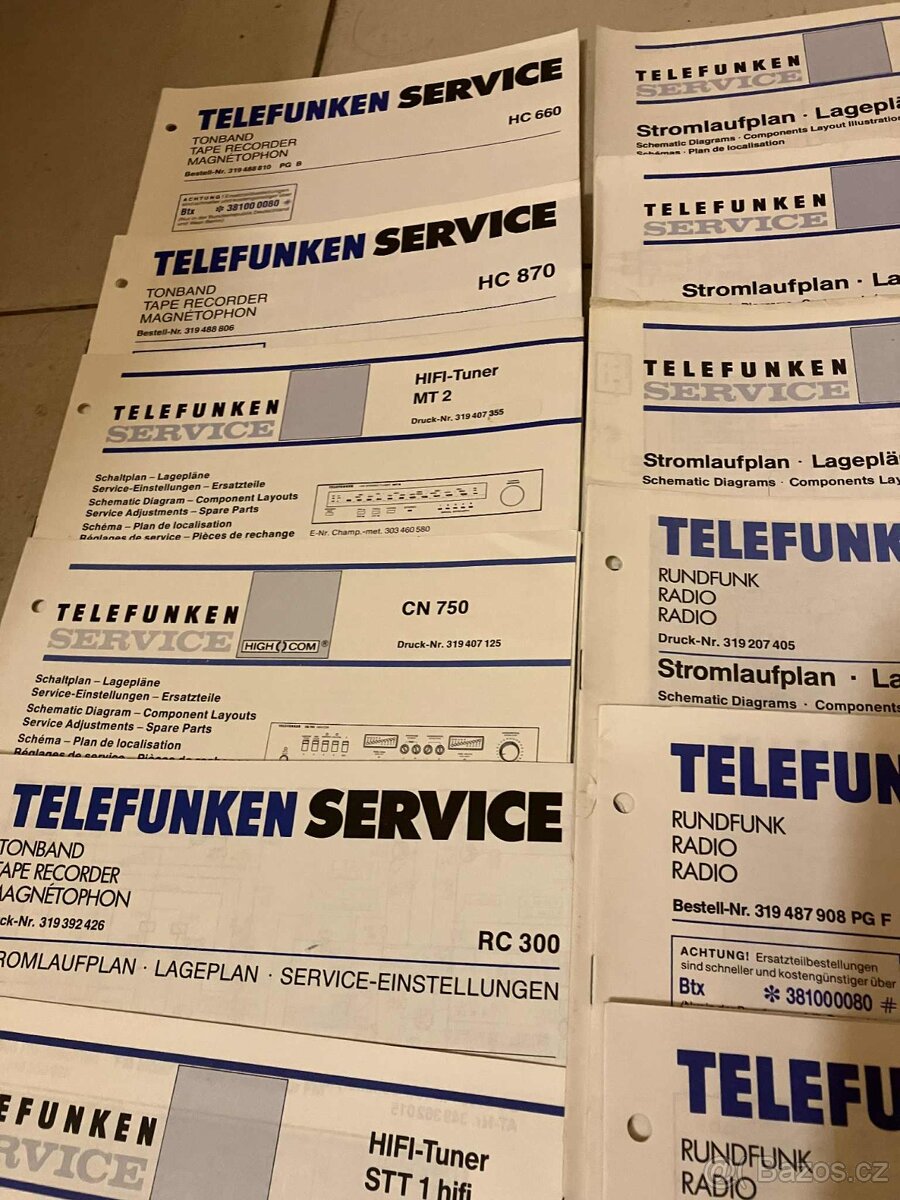 TELEFUNKEN HIFI originální servisní schéma a manuály 65ks - 10