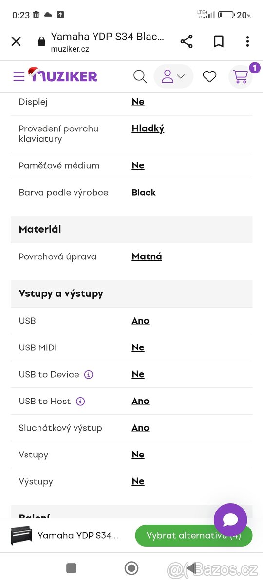 Digitální piano Yamaha YDP S34 - 10